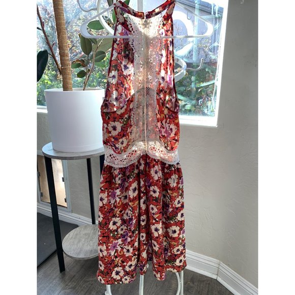NWT Miss Me Floral Halter Blousen Dress Crochet Sz Large 6741 Spring Summer - Picture 14 of 14